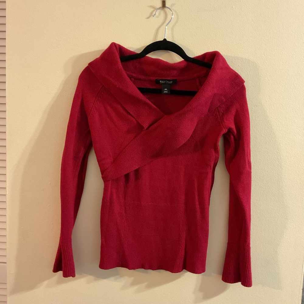 White House Black Market Off-the-Shoulder Red Sweater